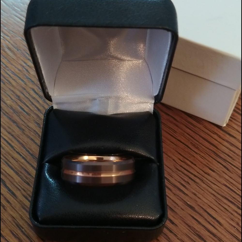 Brand New, Never Worn Rose Gold and Brown Ring
